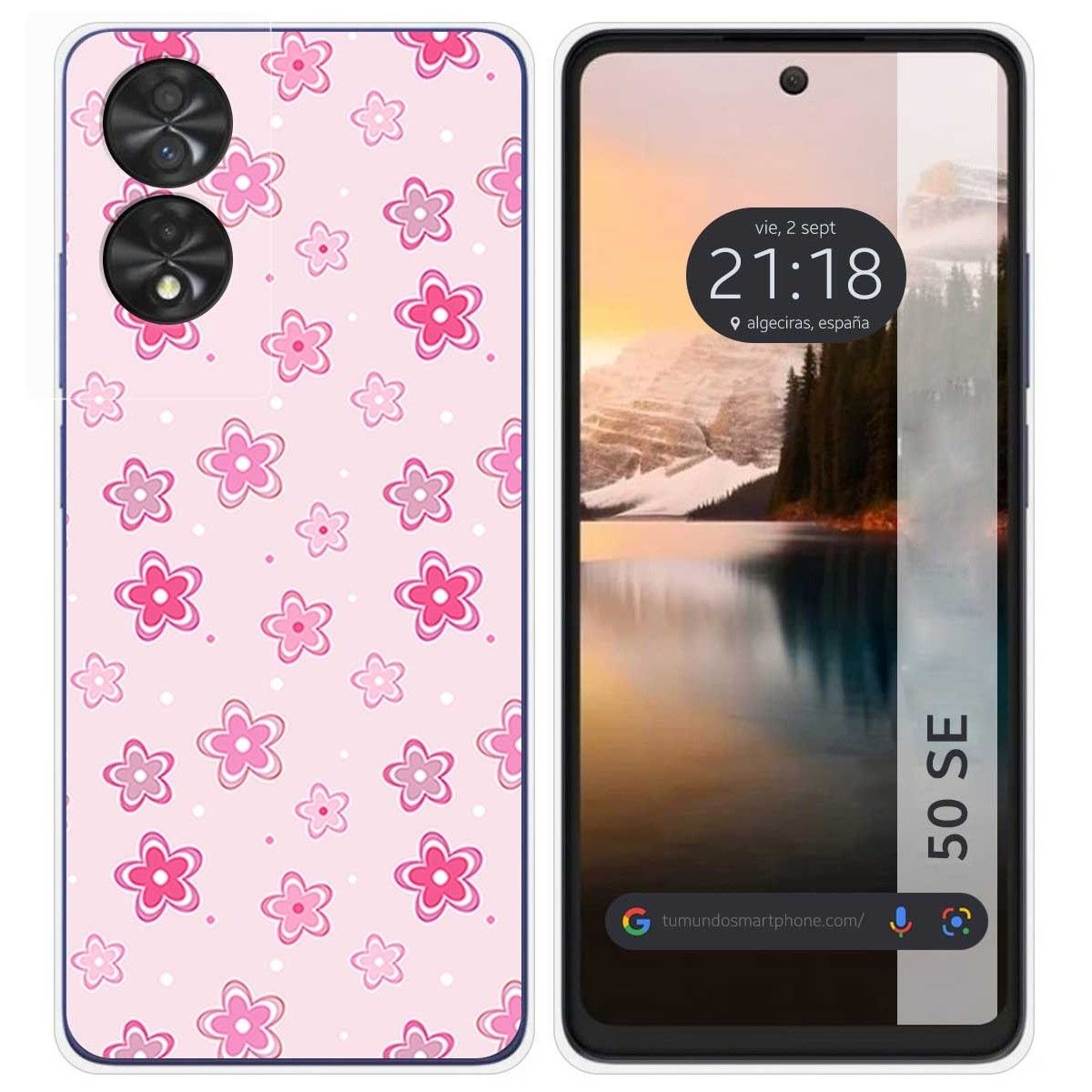 Funda Silicona para TCL 50 SE diseño Flores Dibujos