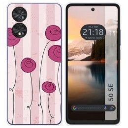 Funda Silicona para TCL 50 SE diseño Flores Vintage Dibujos