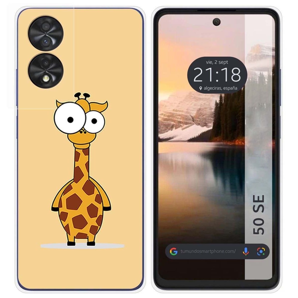 Funda Silicona para TCL 50 SE diseño Jirafa Dibujos