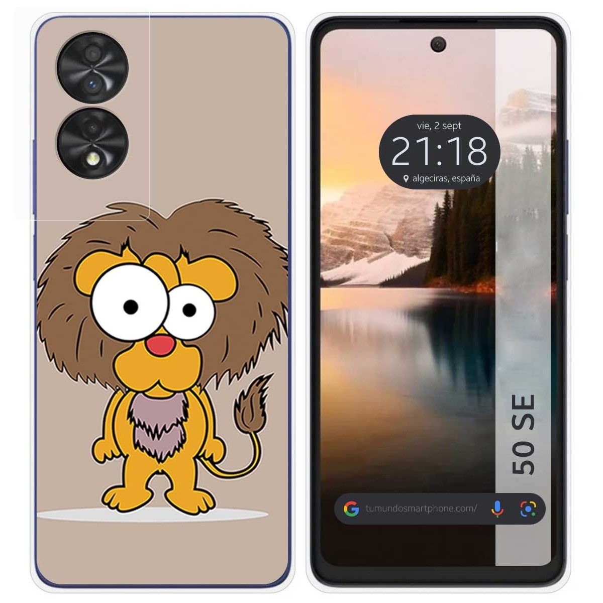 Funda Silicona para TCL 50 SE diseño Leon Dibujos