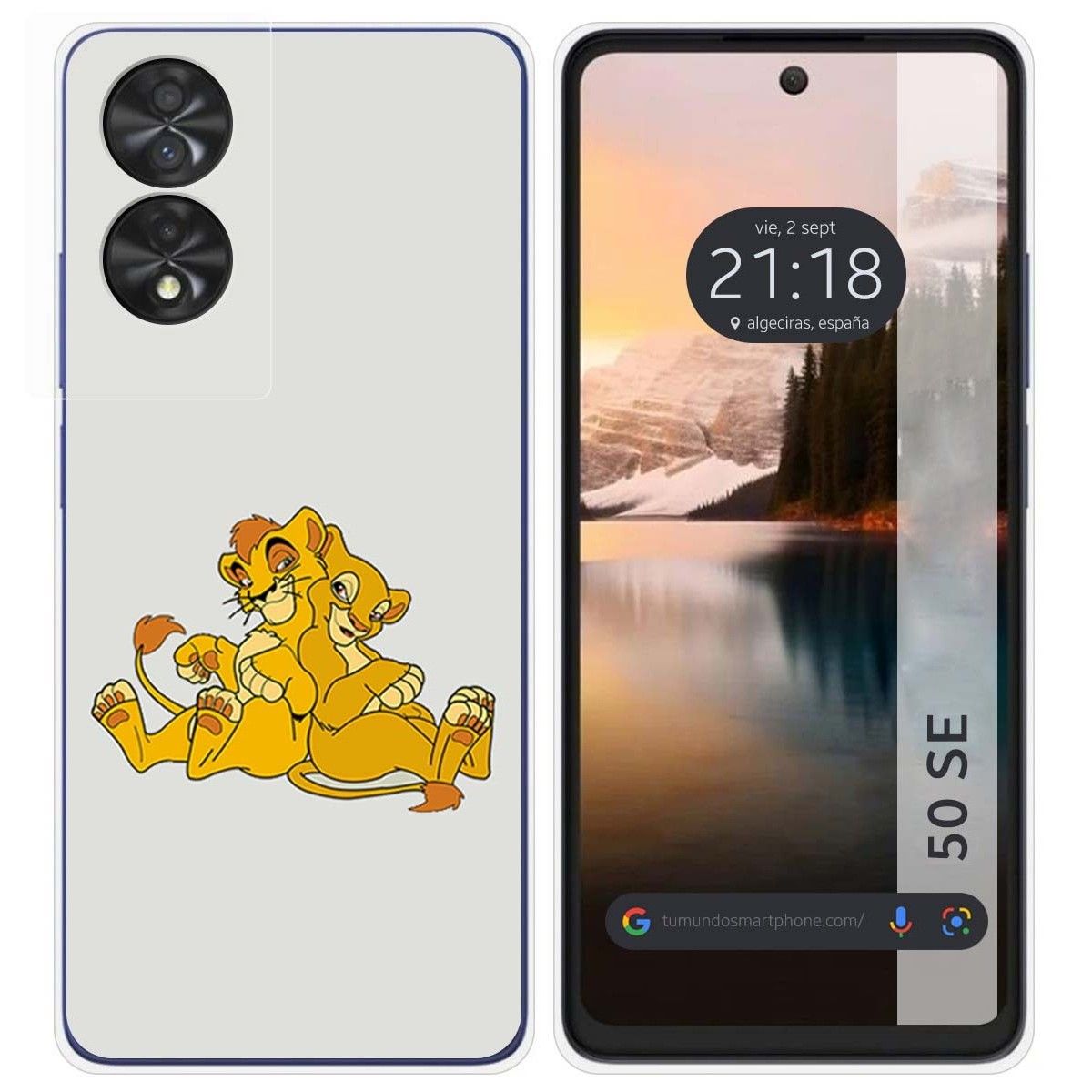 Funda Silicona para TCL 50 SE diseño Leones Dibujos