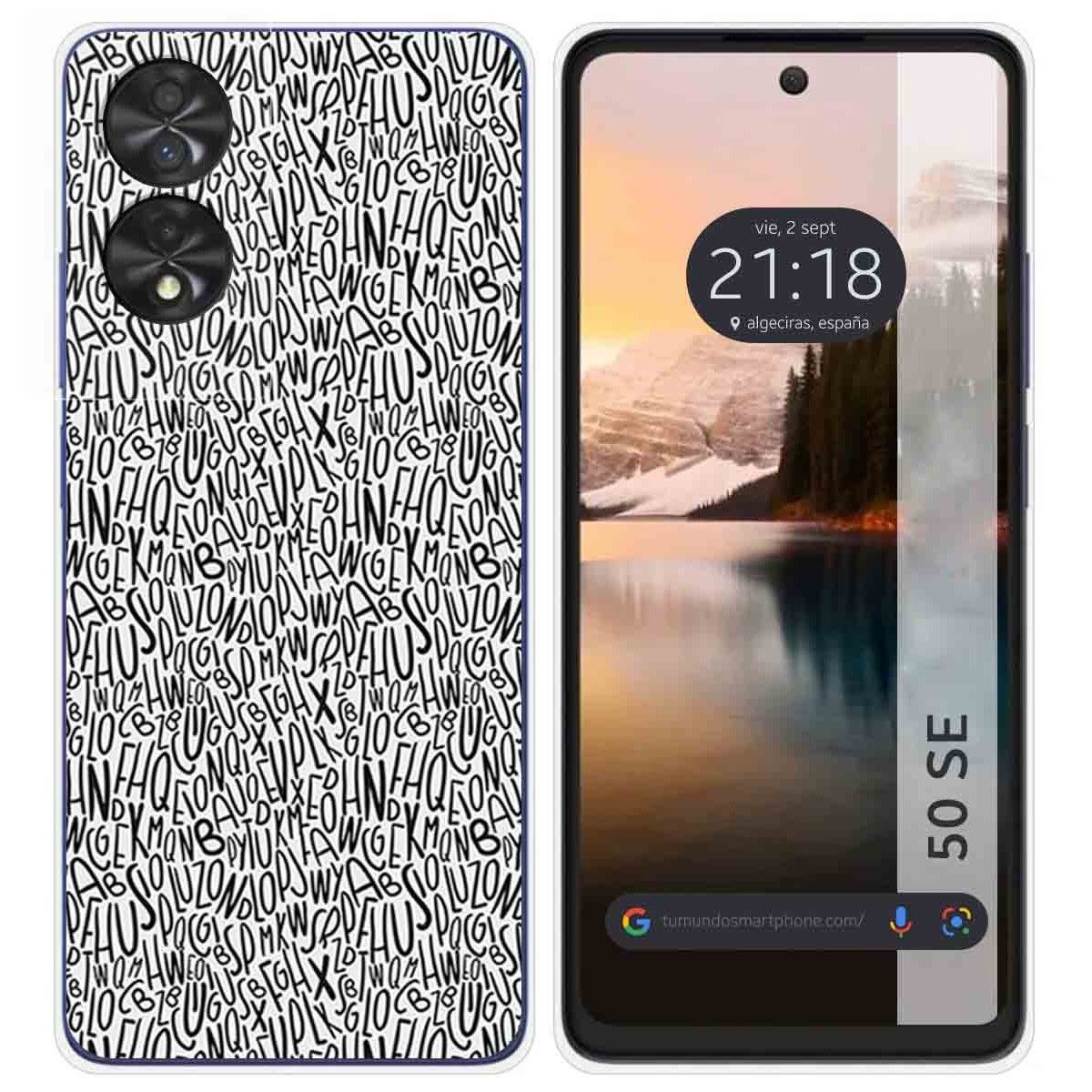 Funda Silicona para TCL 50 SE diseño Letras Dibujos