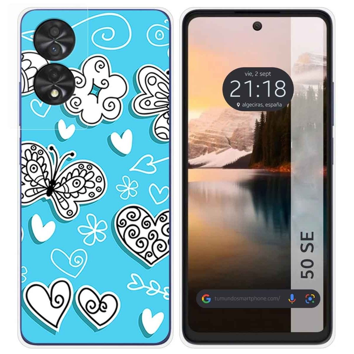 Funda Silicona para TCL 50 SE diseño Mariposas Dibujos