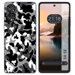 Funda Silicona para TCL 50 SE diseño Snow Camuflaje Dibujos