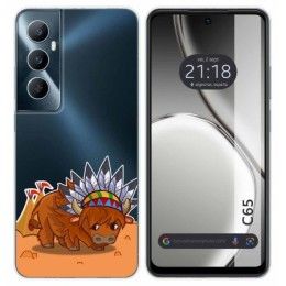 Funda Silicona Transparente para Realme C65 4G diseño Bufalo Dibujos