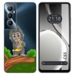 Funda Silicona Transparente para Realme C65 4G diseño Mono Dibujos