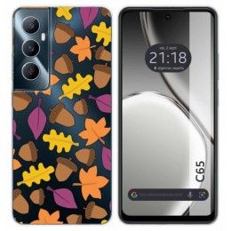 Funda Silicona Transparente para Realme C65 4G diseño Otoño Dibujos