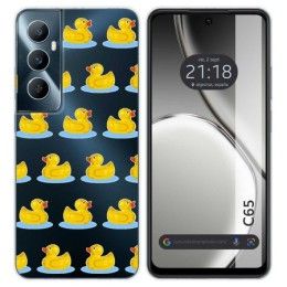 Funda Silicona Transparente para Realme C65 4G diseño Pato Dibujos