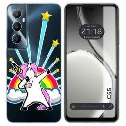 Funda Silicona Transparente para Realme C65 4G diseño Unicornio Dibujos