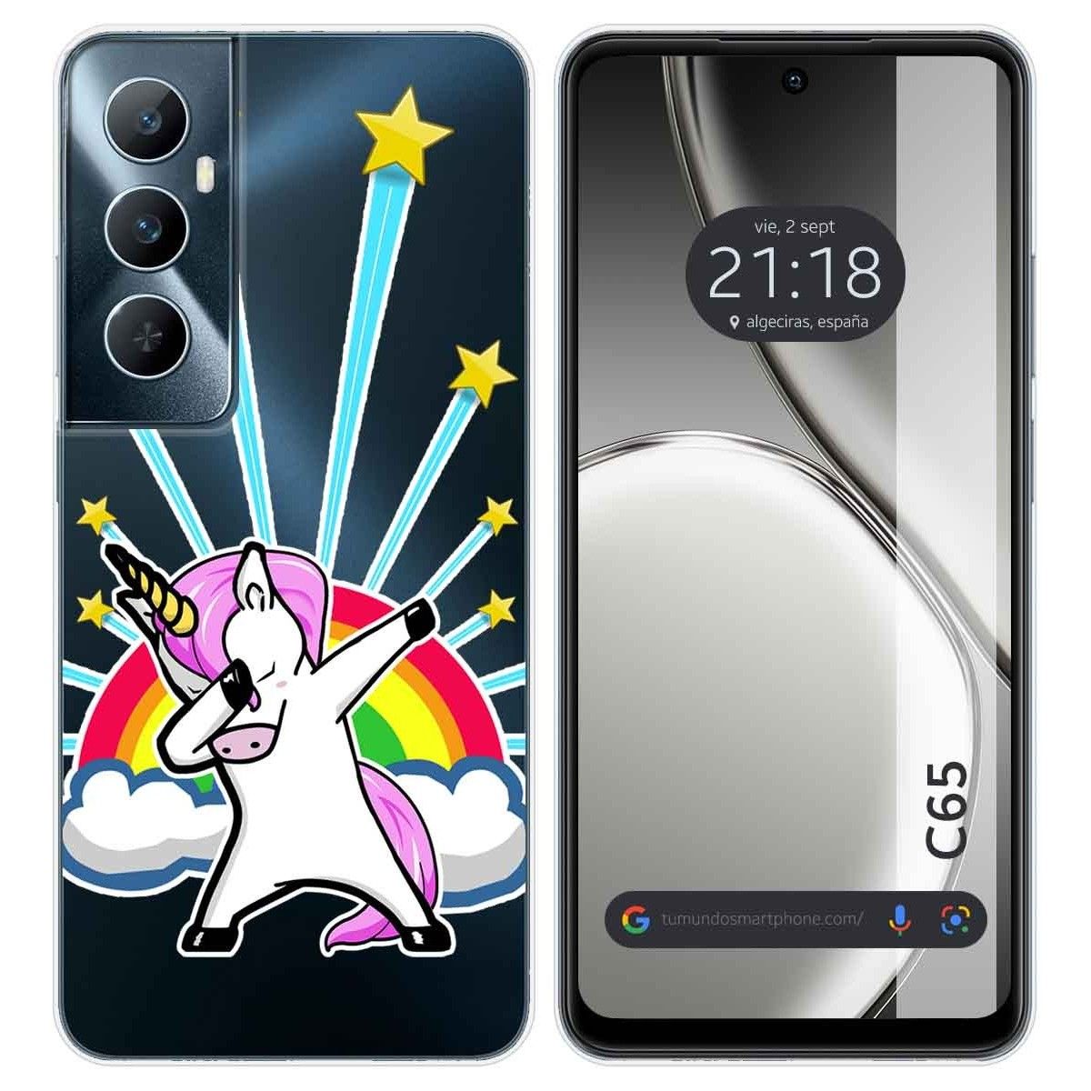 Funda Silicona Transparente para Realme C65 4G diseño Unicornio Dibujos