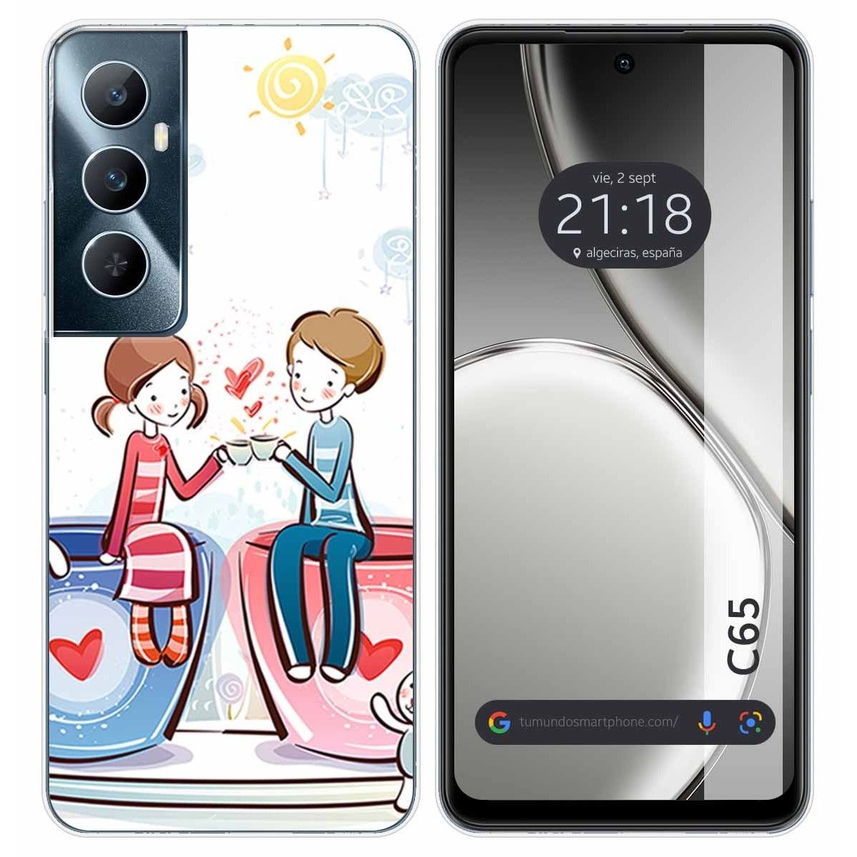 Funda Silicona para Realme C65 4G diseño Café Dibujos