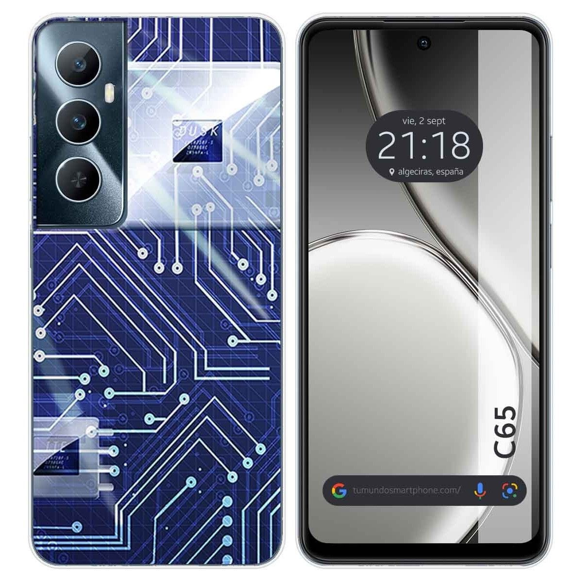 Funda Silicona para Realme C65 4G diseño Circuito Dibujos