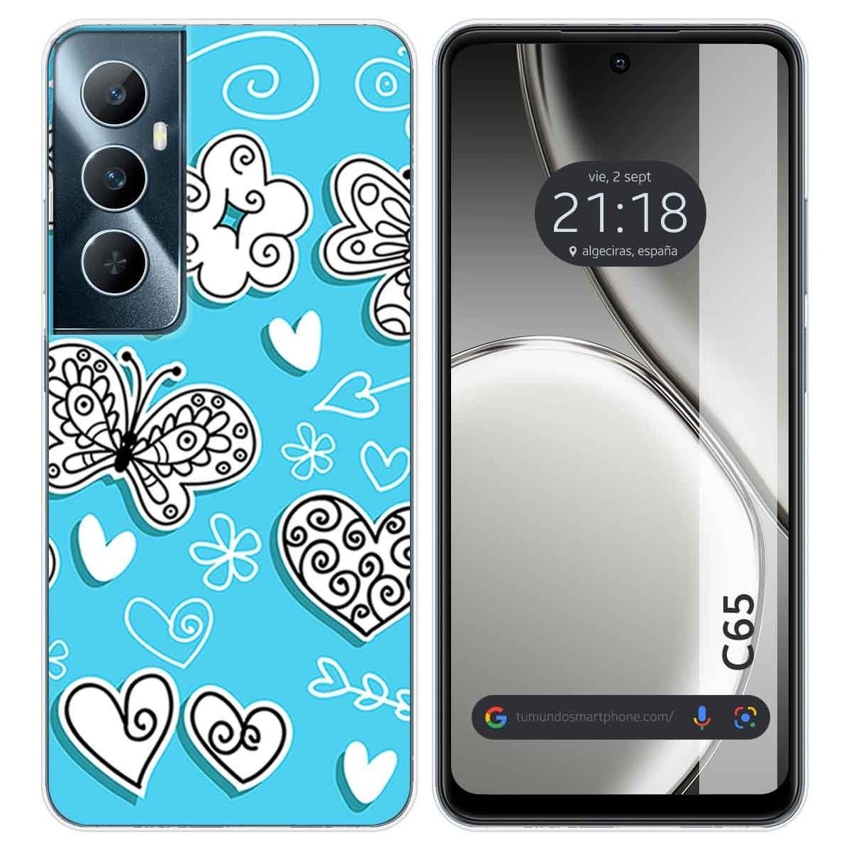 Funda Silicona para Realme C65 4G diseño Mariposas Dibujos