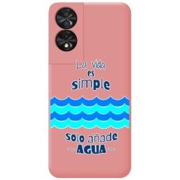 Funda Silicona Líquida Rosa para TCL 50 SE diseño Agua Dibujos