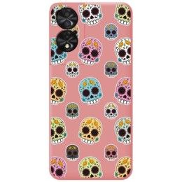 Funda Silicona Líquida Rosa para TCL 50 SE diseño Catrina Dibujos