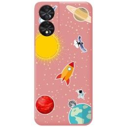 Funda Silicona Líquida Rosa para TCL 50 SE diseño Espacio Dibujos