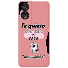 Funda Silicona Líquida Rosa para TCL 50 SE diseño Vaca Dibujos