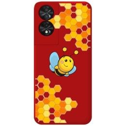 Funda Silicona Líquida Roja para TCL 50 SE diseño Abeja Dibujos