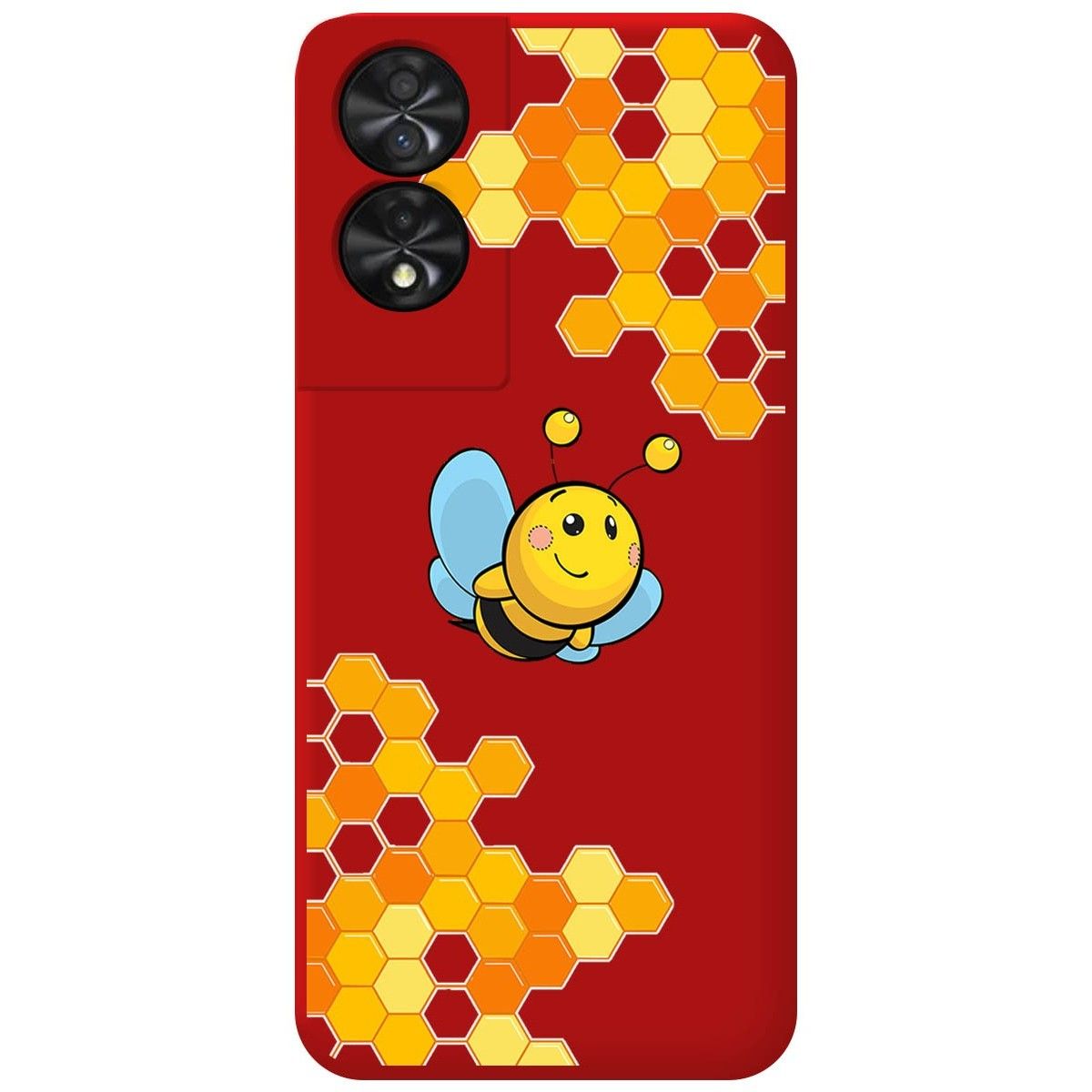 Funda Silicona Líquida Roja para TCL 50 SE diseño Abeja Dibujos