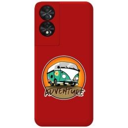 Funda Silicona Líquida Roja para TCL 50 SE diseño Adventure Dibujos