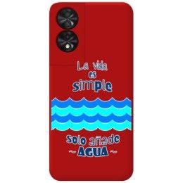 Funda Silicona Líquida Roja para TCL 50 SE diseño Agua Dibujos