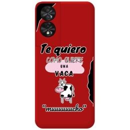 Funda Silicona Líquida Roja para TCL 50 SE diseño Vaca Dibujos