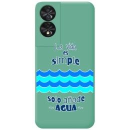 Funda Silicona Líquida Verde para TCL 50 SE diseño Agua Dibujos