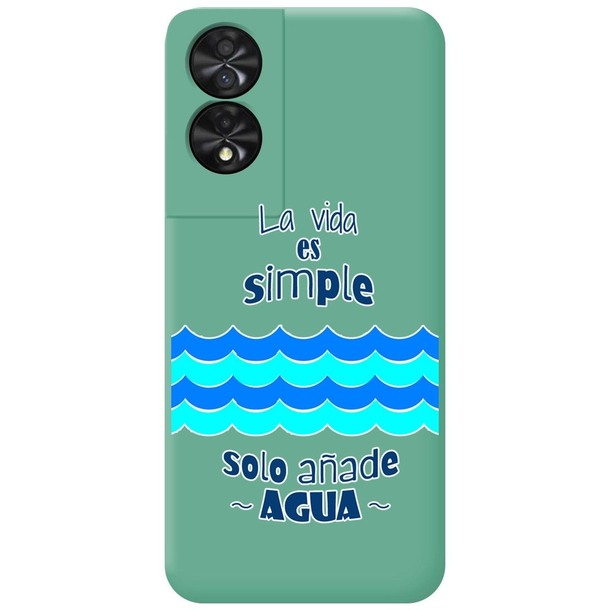 Funda Silicona Líquida Verde para TCL 50 SE diseño Agua Dibujos