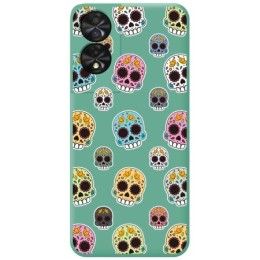 Funda Silicona Líquida Verde para TCL 50 SE diseño Catrina Dibujos