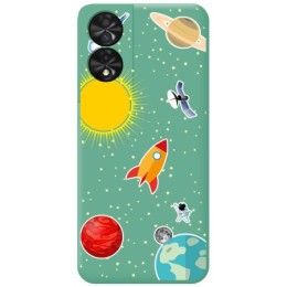 Funda Silicona Líquida Verde para TCL 50 SE diseño Espacio Dibujos