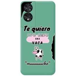 Funda Silicona Líquida Verde para TCL 50 SE diseño Vaca Dibujos