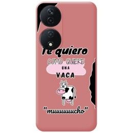 Funda Silicona Líquida Rosa para Huawei Honor X7b diseño Vaca Dibujos