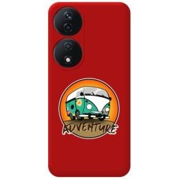 Funda Silicona Líquida Roja para Huawei Honor X7b diseño Adventure Dibujos