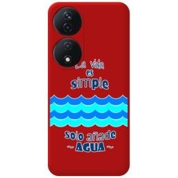 Funda Silicona Líquida Roja para Huawei Honor X7b diseño Agua Dibujos