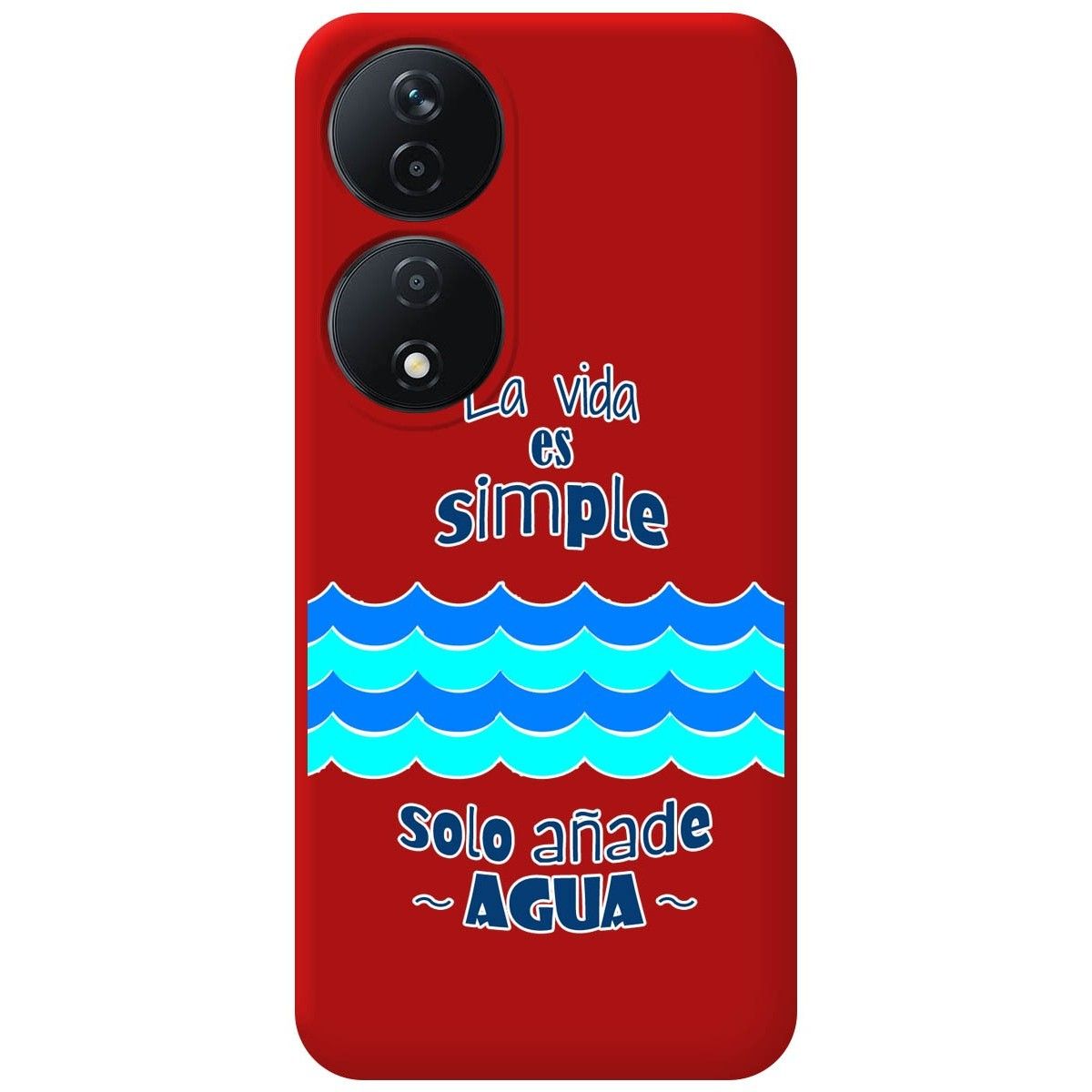 Funda Silicona Líquida Roja para Huawei Honor X7b diseño Agua Dibujos