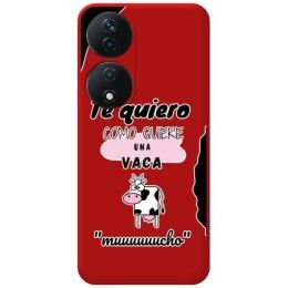 Funda Silicona Líquida Roja para Huawei Honor X7b diseño Vaca Dibujos