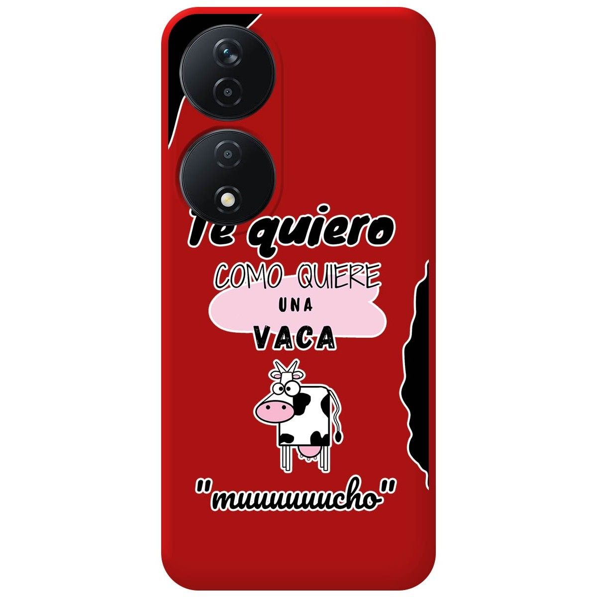 Funda Silicona Líquida Roja para Huawei Honor X7b diseño Vaca Dibujos