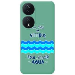 Funda Silicona Líquida Verde para Huawei Honor X7b diseño Agua Dibujos