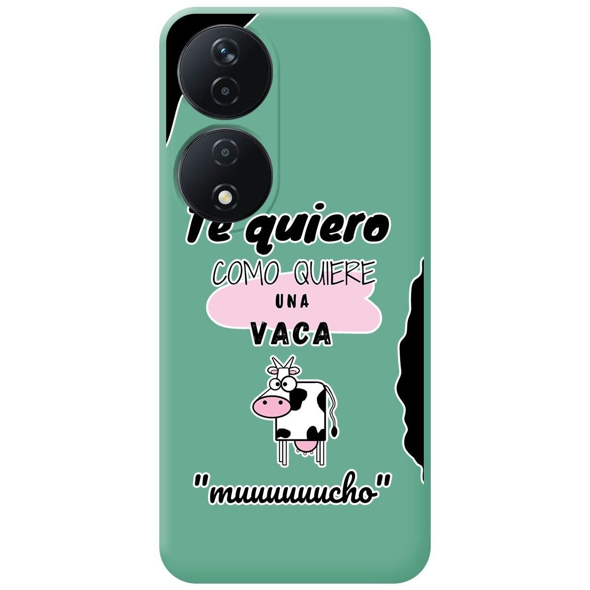 Funda Silicona Líquida Verde para Huawei Honor 90 Smart 5G diseño Vaca Dibujos