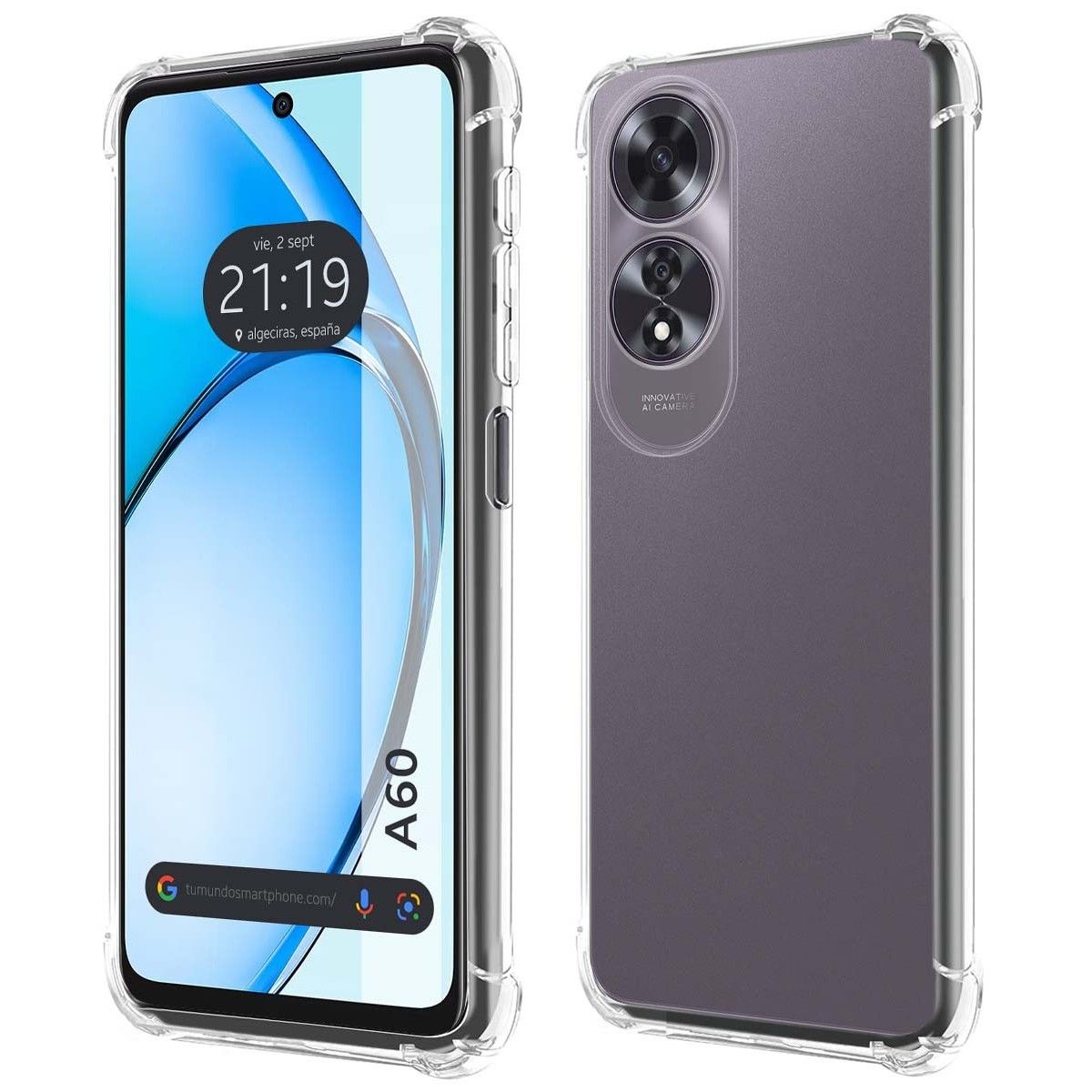 Funda Silicona Antigolpes Transparente para Oppo A60 4G