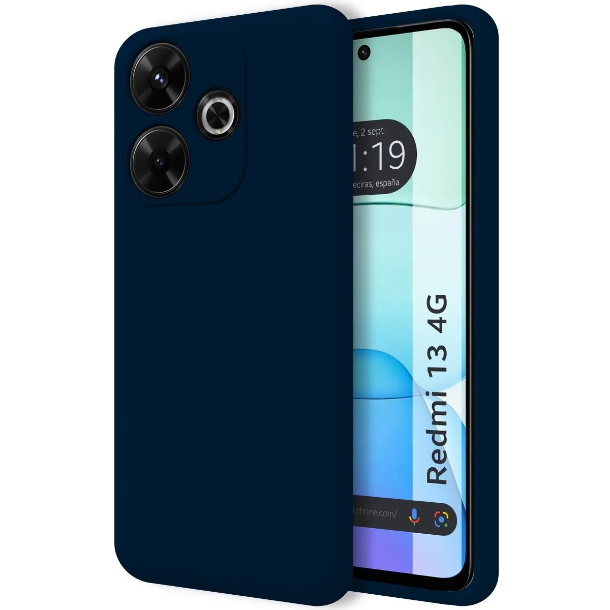Funda Silicona Líquida Ultra Suave para Xiaomi Redmi 13 4G color Azul Oscuro
