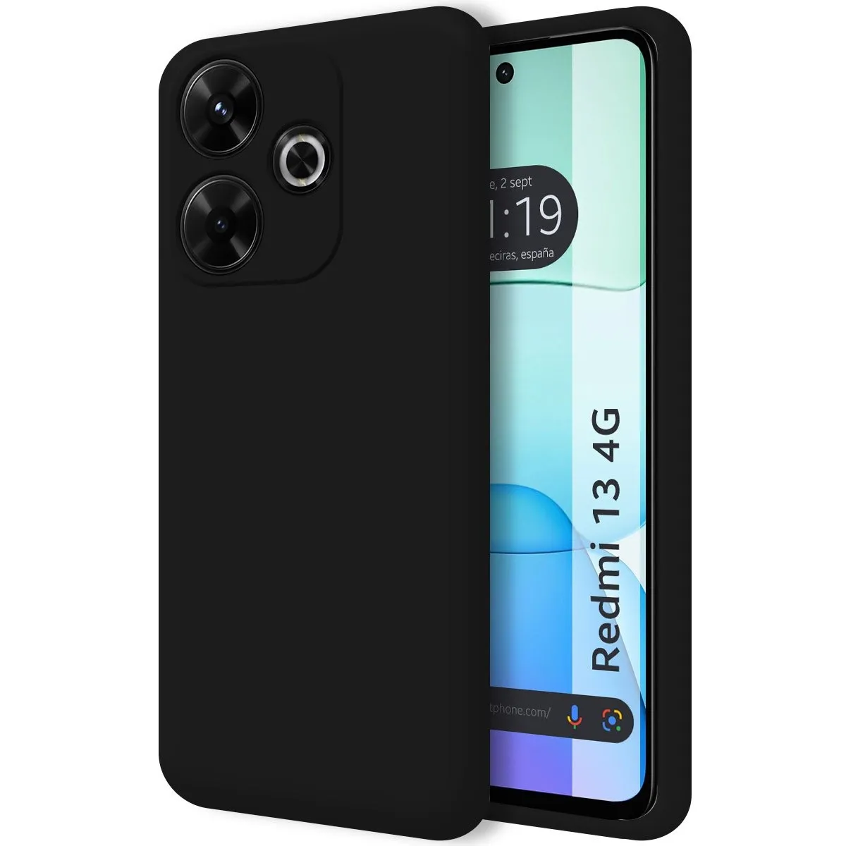 Funda Silicona Líquida Ultra Suave para Xiaomi Redmi 13 4G color Negra