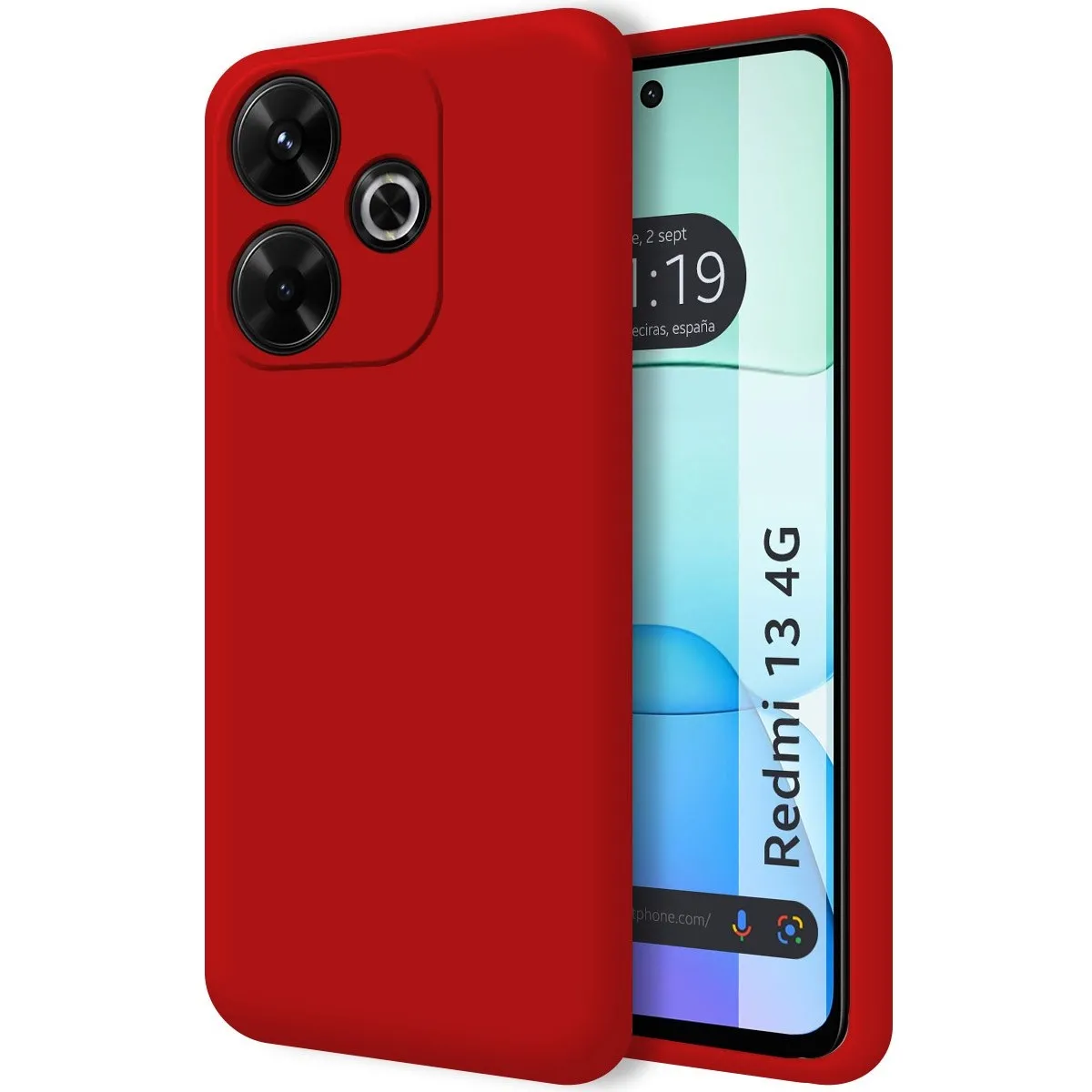Funda Silicona Líquida Ultra Suave para Xiaomi Redmi 13 4G color Roja