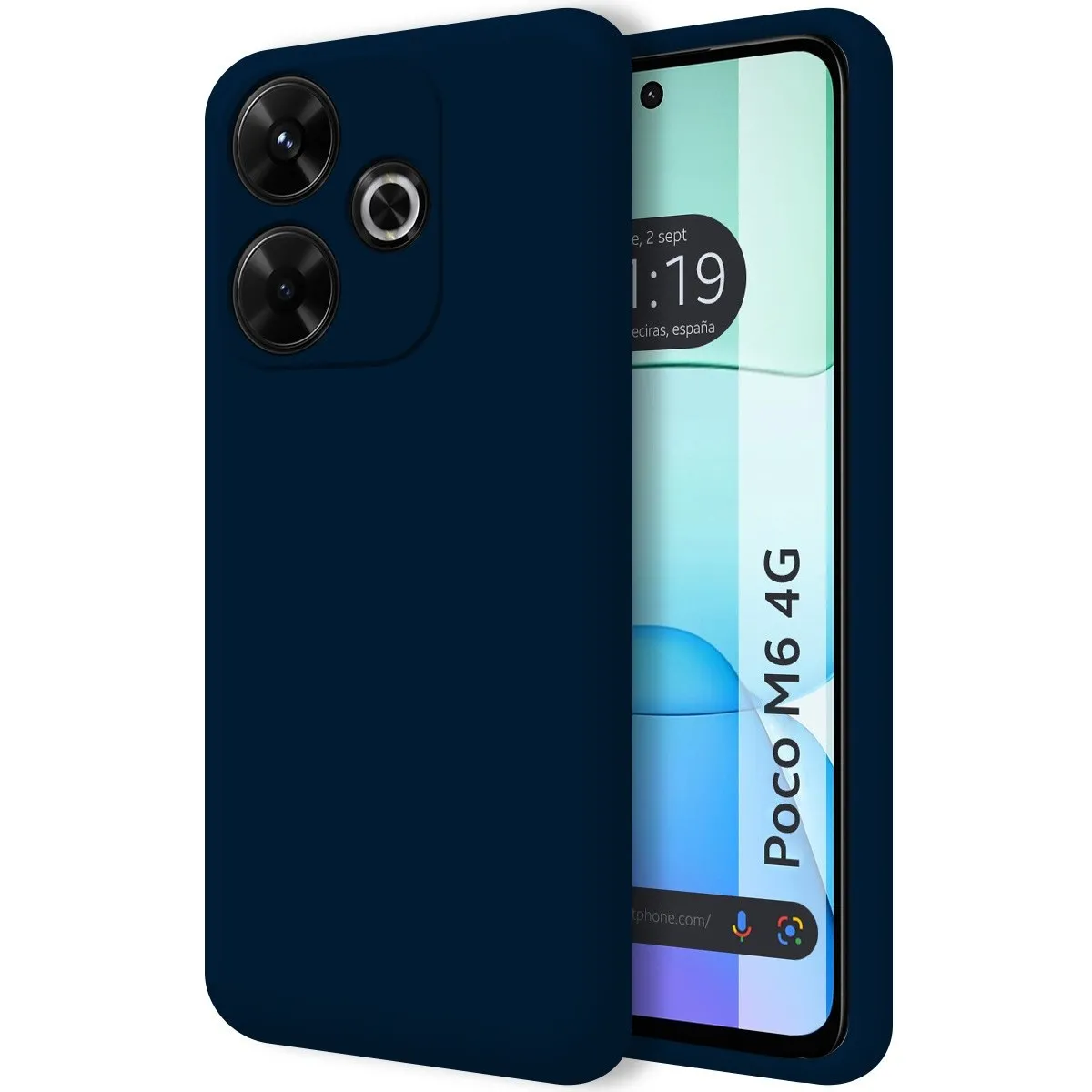 Funda Silicona Líquida Ultra Suave para Xiaomi Poco M6 4G color Azul Oscuro
