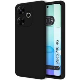 Funda Silicona Líquida Ultra Suave para Xiaomi Poco M6 4G color Negra