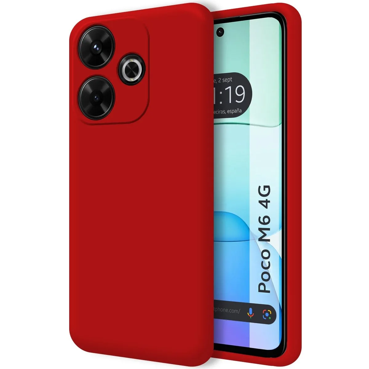 Funda Silicona Líquida Ultra Suave para Xiaomi Poco M6 4G color Roja
