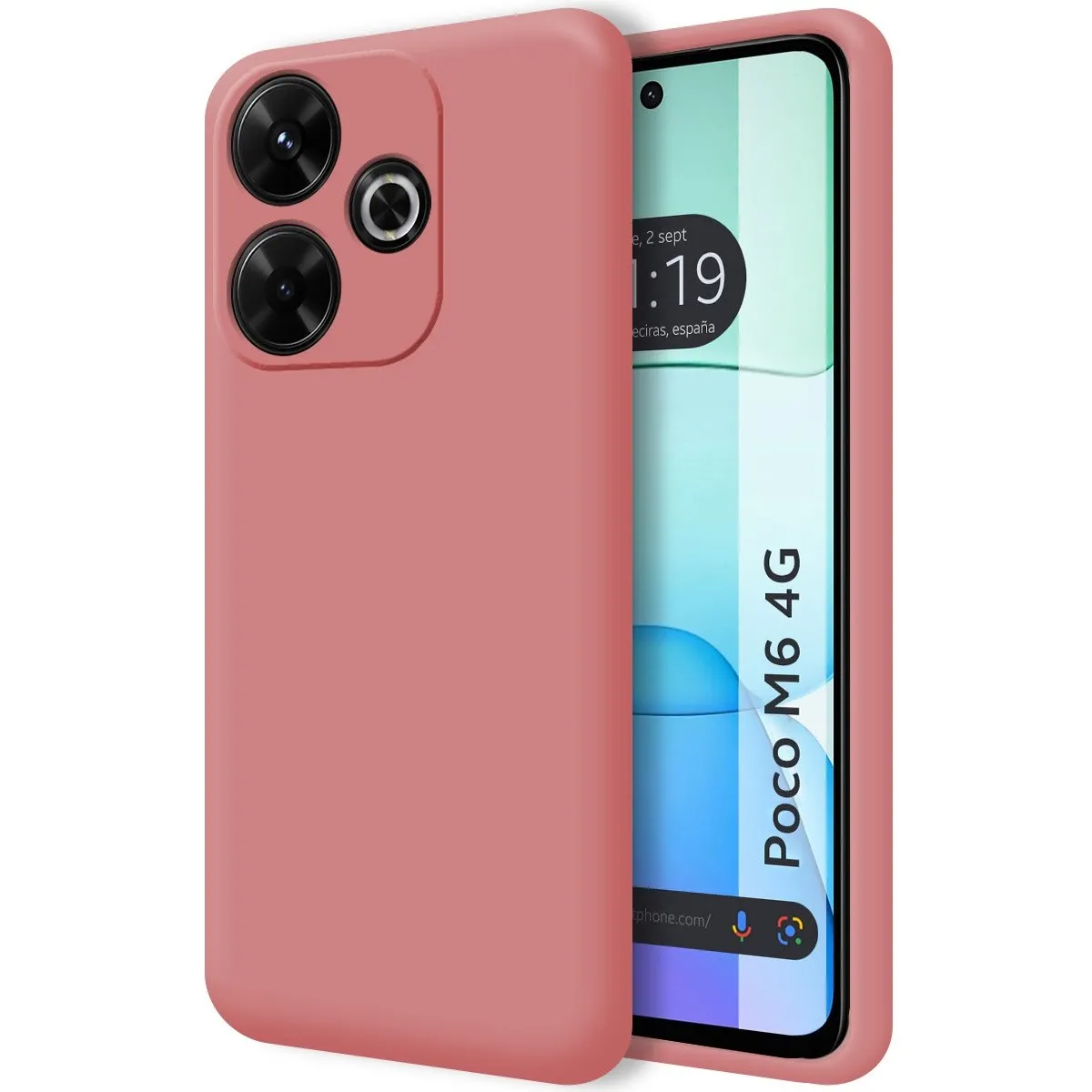 Funda Silicona Líquida Ultra Suave para Xiaomi Poco M6 4G color Rosa
