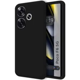 Funda Silicona Líquida Ultra Suave para Xiaomi Poco F6 5G color Negra