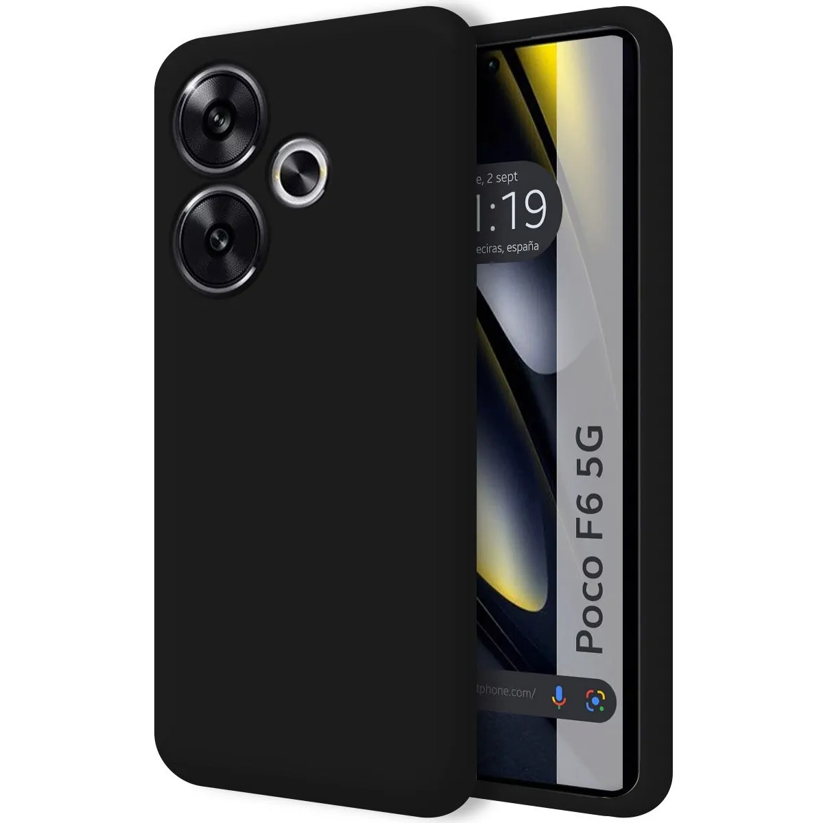 Funda Silicona Líquida Ultra Suave para Xiaomi Poco F6 5G color Negra