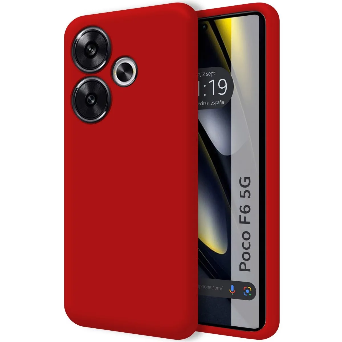 Funda Silicona Líquida Ultra Suave para Xiaomi Poco F6 5G color Roja